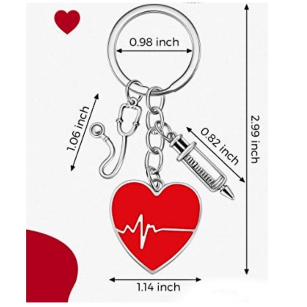 Nurse Keychain Gift Set with 3 Pendants and Appreciation Thank You Card. - Picture 3 of 16